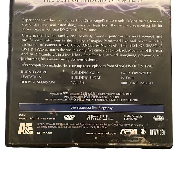 Criss Angel Mindfreak DVD Best of Seasons One & Two A&E TV Show Magic Magician - Picture 4 of 7
